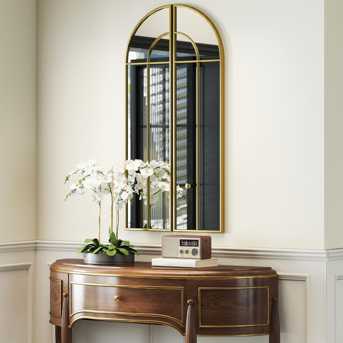WANDSPIEGEL DE-14292 Bogenform 30x120 cm Gold - Goldfarben, Glas (30/120/3cm) - ComfortXL