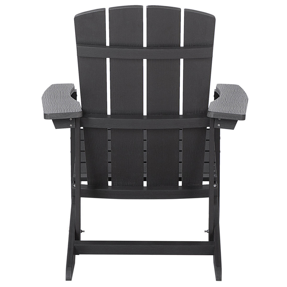 GARTENSTUHL mit Fußhocker Kunstholz dunkelgrau Adirondack - Dunkelgrau, Kunststoff (75/88/88cm) - Beliani
