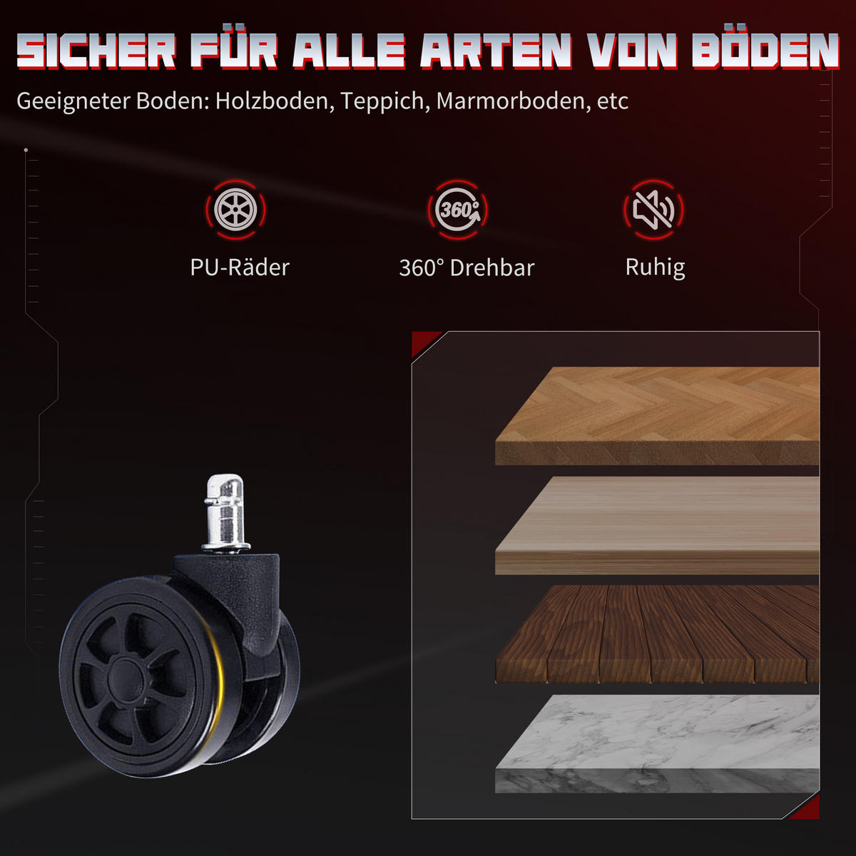 GAMINGSTUHL DE-05061 3D-Armlehnen, verstellbar & Lendenstütze Grau - Dunkelgrau, Metall (72/132/76cm) - ComfortXL