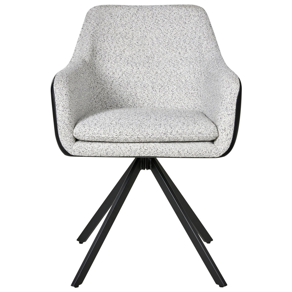 ÉTKEZŐSZÉK 2 darabos Szett Fekete Lithia - fekete/fehér, textil (58/86/63cm) - Beliani