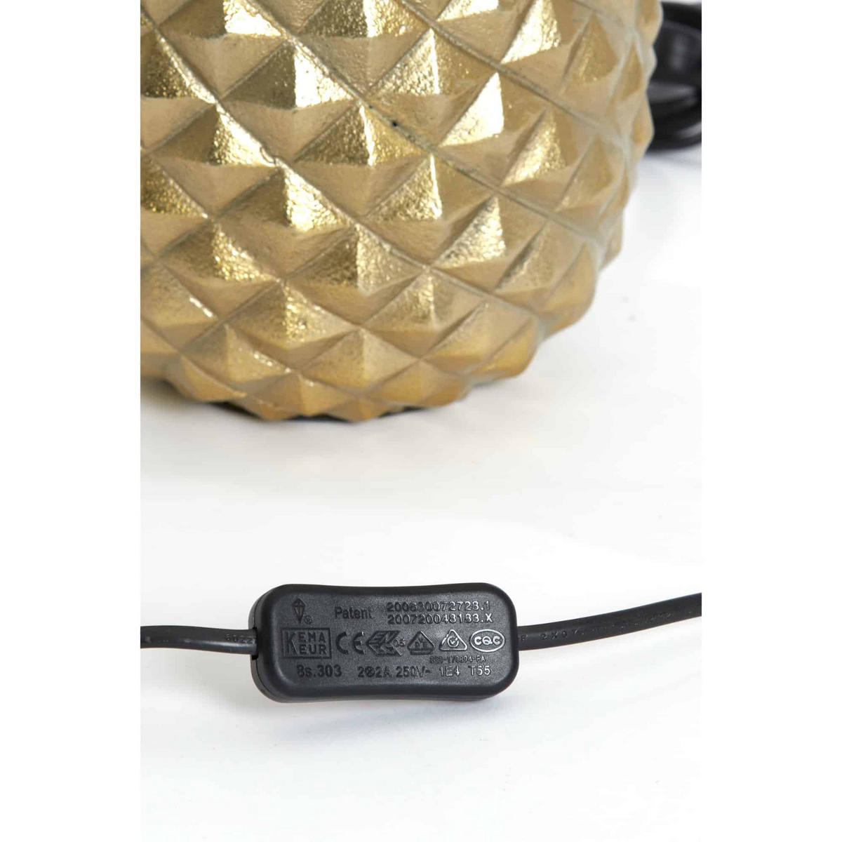 LAMPENFUSS Pineapple Gold 20/19/37 cm - Goldfarben, Metall (20/19/37cm) - Light & Living