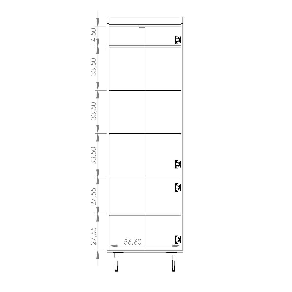 VITRINE Vasilia mit 2 Türen, Brandy Castello - Eichefarben, Holzwerkstoff (60/200/40cm) - Beautysofa