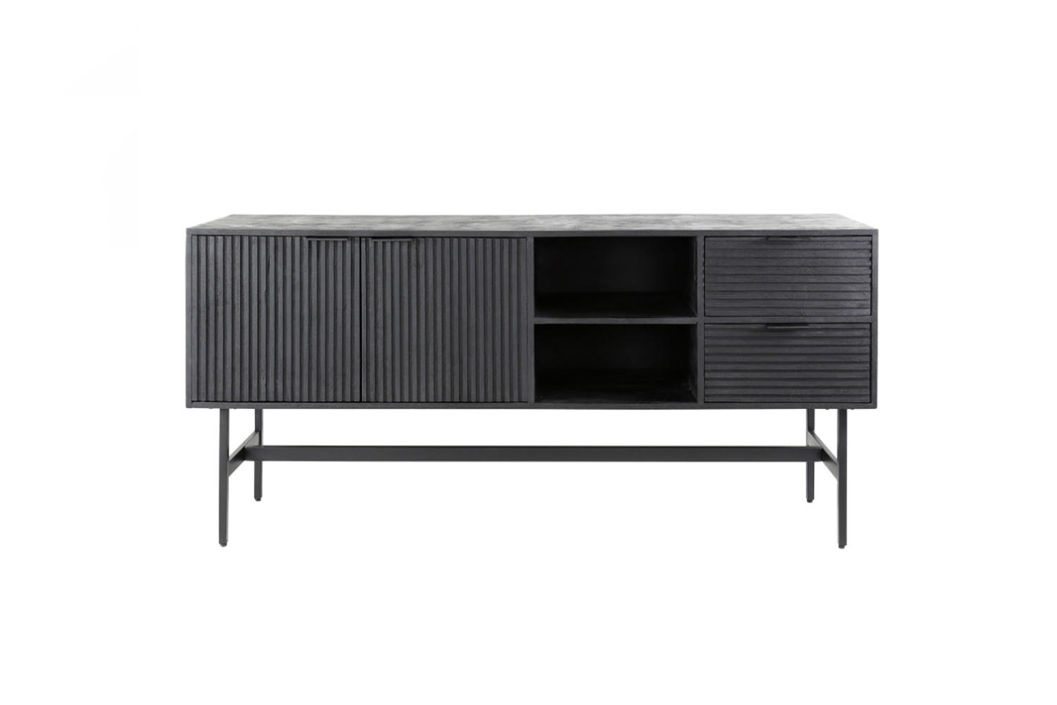 SIDEBOARD LORCA Schwarz Holz - Schwarz, Holz/Metall (170/81/40cm) - KAWOLA