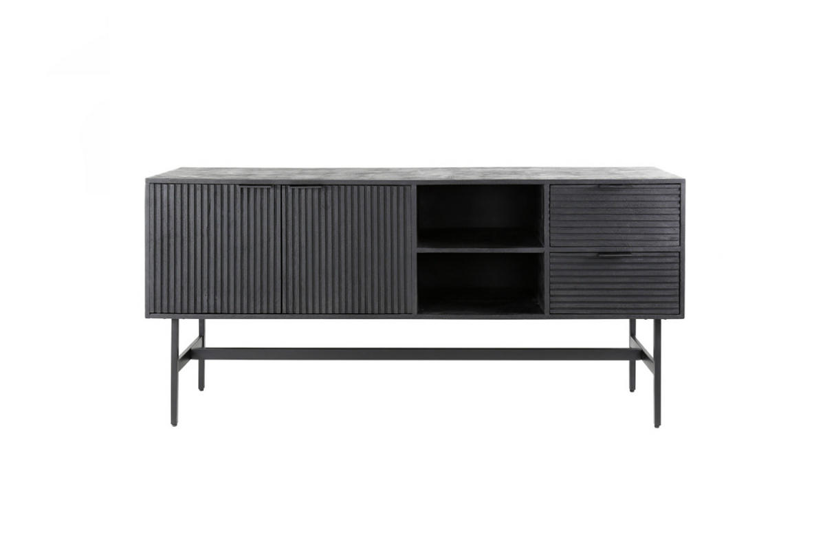 SIDEBOARD LORCA Schwarz Holz - Schwarz, Holz/Metall (170/81/40cm) - KAWOLA