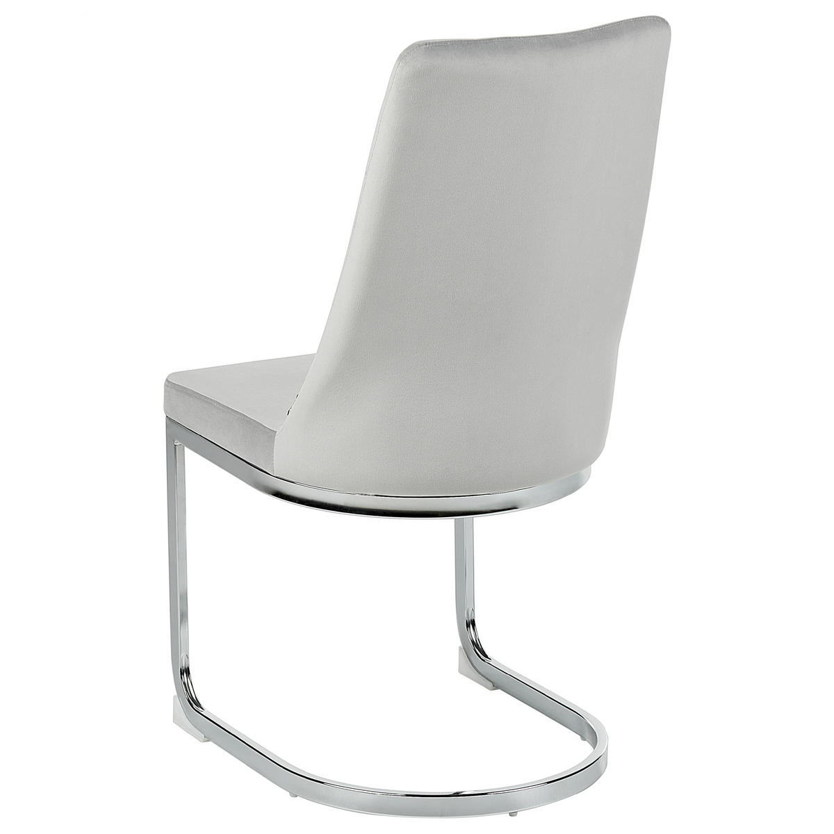 STUHL 2er-Set Samtstoff grau Altoona - Silberfarben/Grau, Textil (46/95/58cm) - Beliani