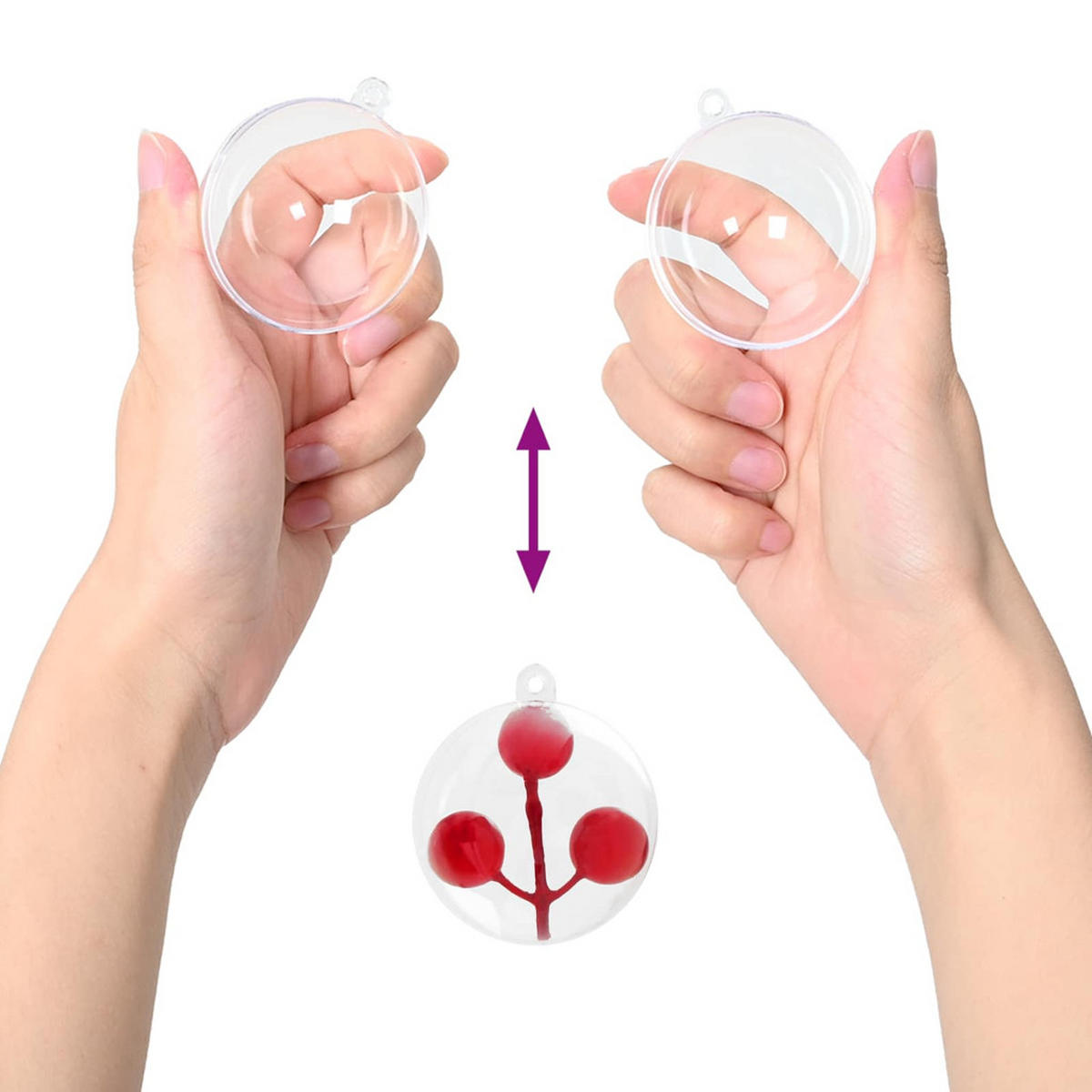 WEIHNACHTSKUGEL-SET 50 -teilig 5/5/5 cm Transparent Kunststoff - Transparent, Kunststoff (5/5/5cm) - vidaXL