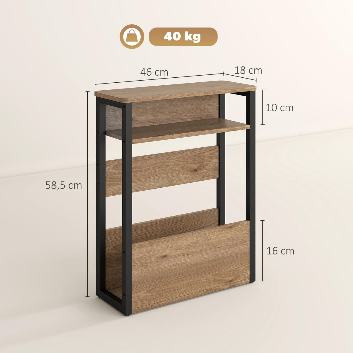 BEISTELLTISCH Beige 1 Stück - Beige, Kunststoff (46/18/58.5cm) - GiPP