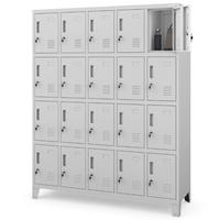 SCHLIESSFACHSCHRANK Spind TAMPA 20 Fächer172x136x45cm Grau - Grau, Metall (136/172/45cm) - DELUKE