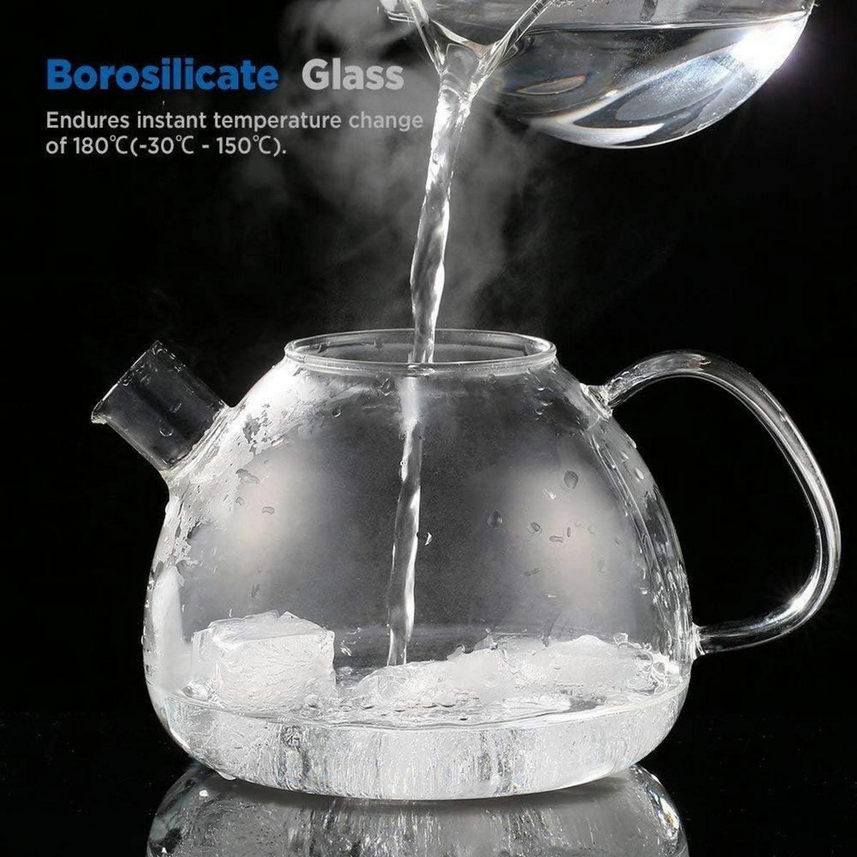 TEEKANNE mit Teewärmer 1500 ml Glas Edelstahl Kupferfarben - Bronzefarben, Glas (19.2/19.2cm)