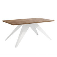 AUSZIEHTISCH XANDRO 160/90/76 cm mit Metallgestell, Weiß / Lefkas-Eiche - Weiß/Eiche San Remo, Holzwerkstoff/Metall (90/160/76cm) - Idohome