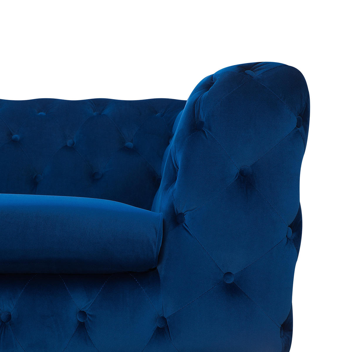 3-SITZER-SOFA Samtstoff Dunkelblau Sotra - Hellblau, Textil (224/70/85cm) - Beliani