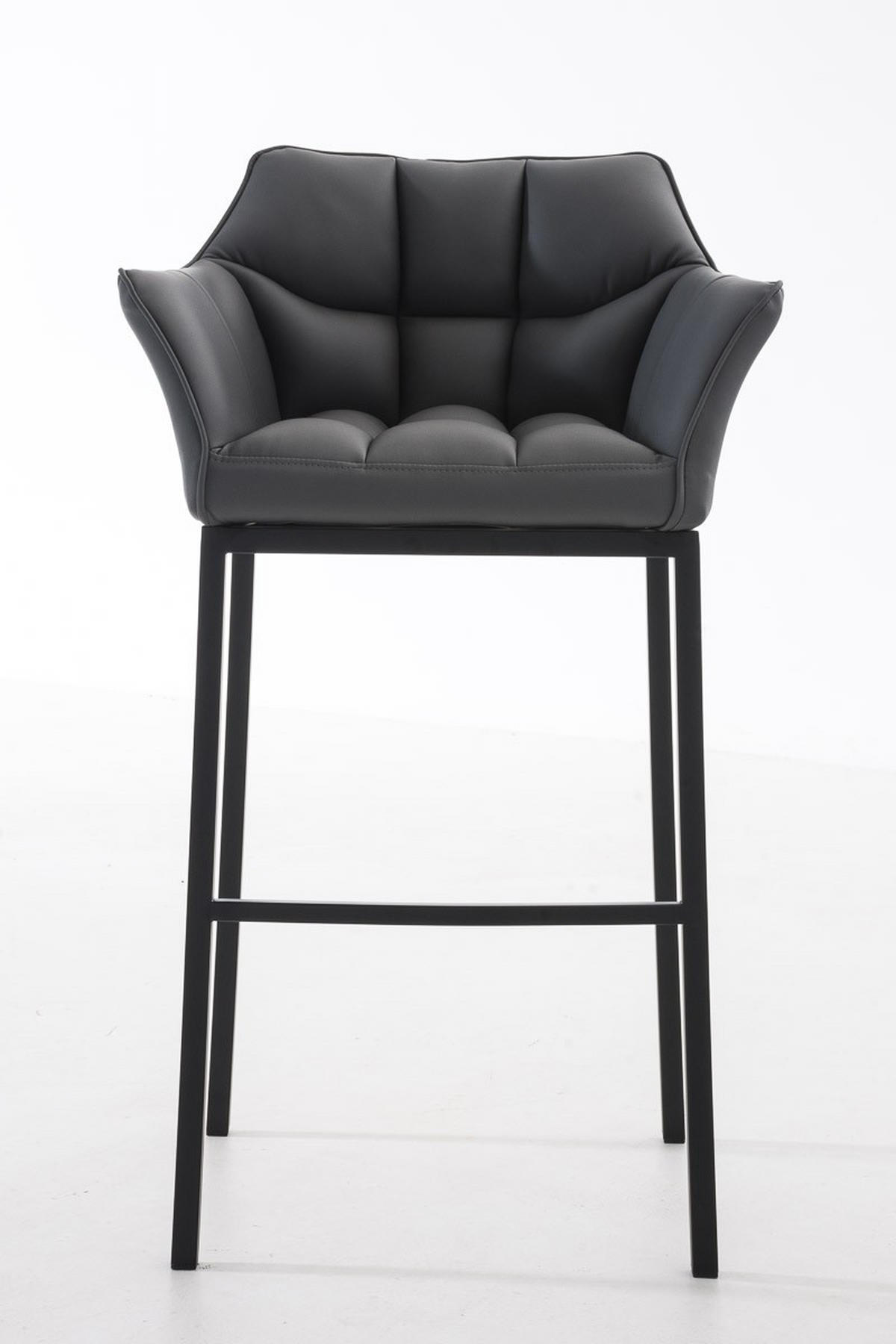 BARHOCKER Damaso 110x64x48 cm grau - Grau, Leder (64/110/48cm) - furnicato