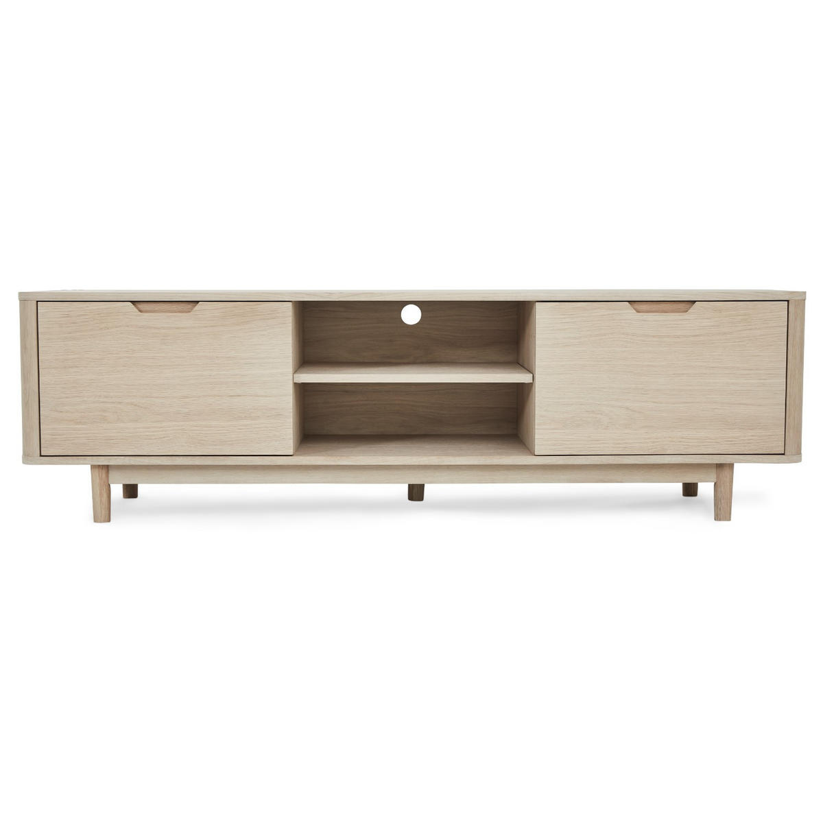 TV-ELEMENT Eiche massiv - Eichefarben, Holz (180/52/45cm) - Furnhouse