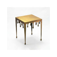 BEISTELLTISCH GARD, Aluminium, handgefertigt, Gold, 45,5 x 45,5 x 51 cm - Goldfarben, Metall (45.5/45.5/51cm) - KADIMA DESIGN