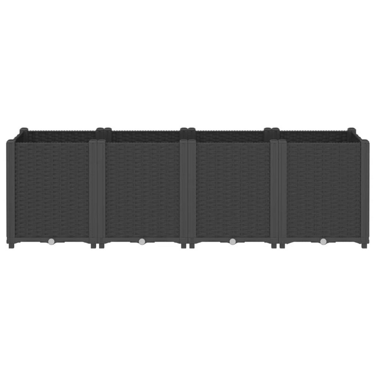 PFLANZKÜBEL Schwarz 160/40/53 Cm PP - Schwarz, Kunststoff (40/53/160cm) - vidaXL