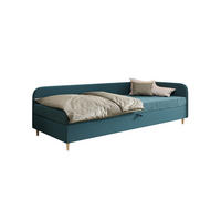 BOXBETT MIKO 80x200 mit Matratze H3, Bonell und Topper RIVIERA 76+LINCOLN 75 - Blau, Textil (80/200cm) - Bedante