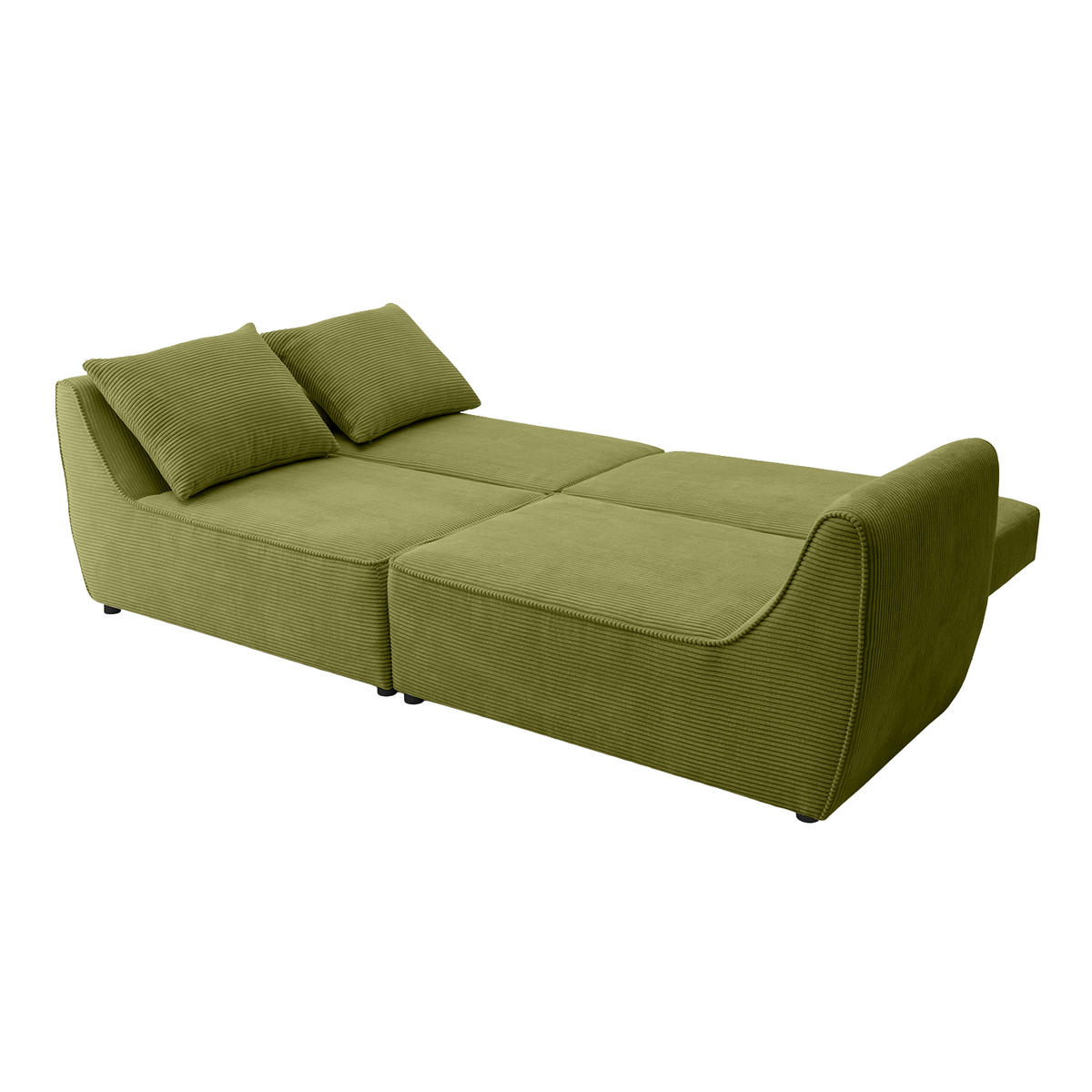SOFA GRABO mit Schlaffunktion, Grün - Grün, Textil (260/75/145cm) - Fedve