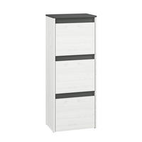 SCHUHSCHRANK Hyga Pinie weiß / anthrazit 50 / 34 / 125cm - Weiß/Grau, Holz/Holzwerkstoff (50/125/34cm) - Feldmann-Wohnen