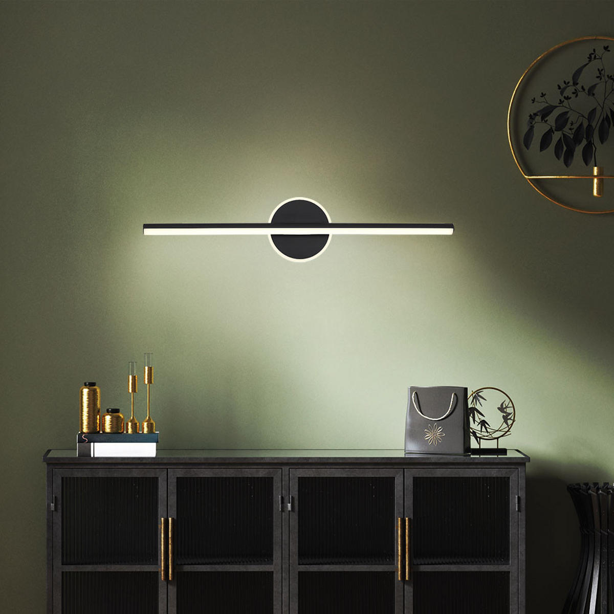 LED WANDLEUCHTE Metall Schwarz matt - Schwarz, Metall (60.8/13/60.8cm) - Globo Lighting