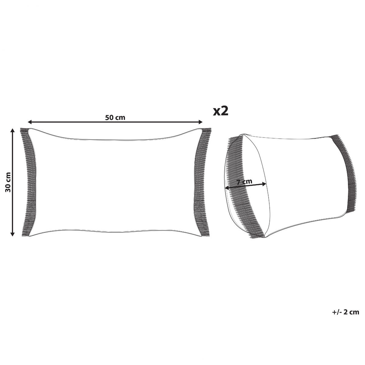 DEKOKISSEN 2er-Set Beige 30/50 cm Boath - Beige, Textil (30/50cm) - Beliani