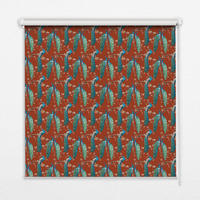 VNÚTORNÁ roleta - okenná roleta - roleta - 120x140 cm - Pávy na konároch - modrá, plast (120/140/0.5cm) - TULUP