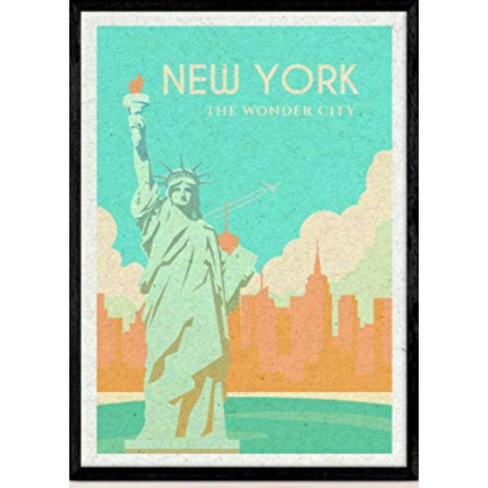 POSTER New York Freiheitsstatue A4 Rahmenlos - Klar, Papier (29.7/5/21cm) - Nacnic