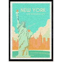 POSTER New York Freiheitsstatue A4 Rahmenlos - Klar, Papier (29.7/5/21cm) - Nacnic