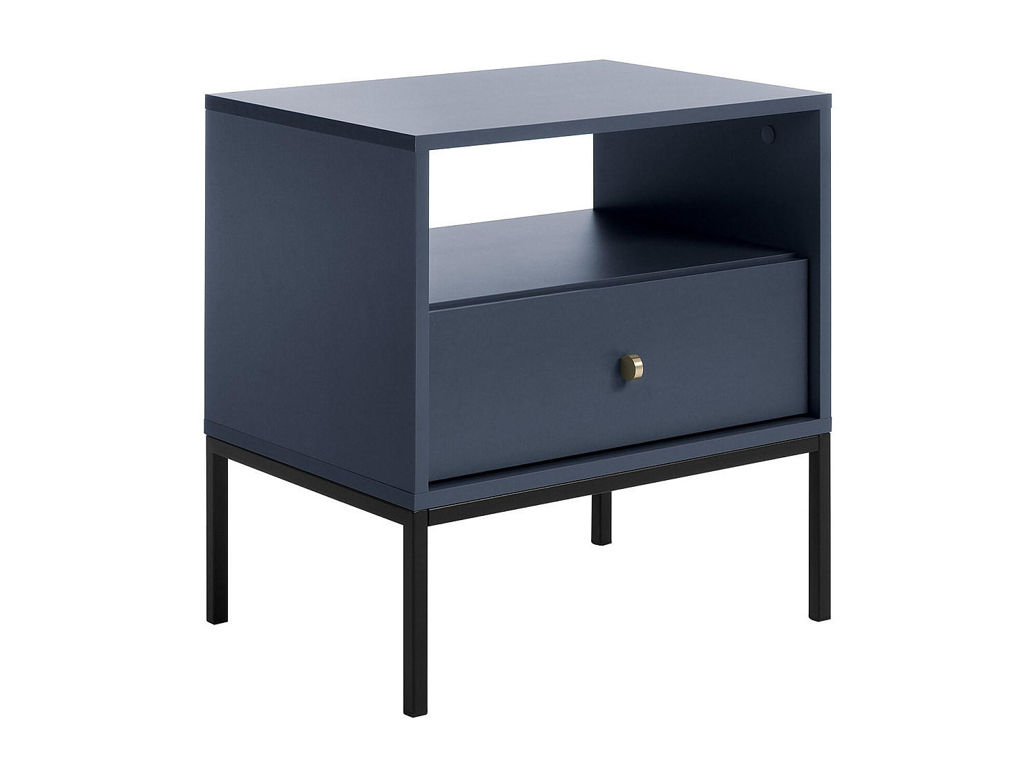 NACHTTISCH mit 1 Schublade & 1 Ablage - Blau - BOGDAN - Blau, Holz (54/56/39cm) - Vente-Unique