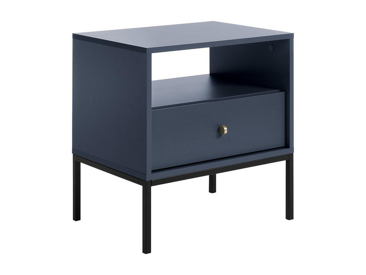 NACHTTISCH mit 1 Schublade & 1 Ablage - Blau - BOGDAN - Blau, Holz (54/56/39cm) - Vente-Unique