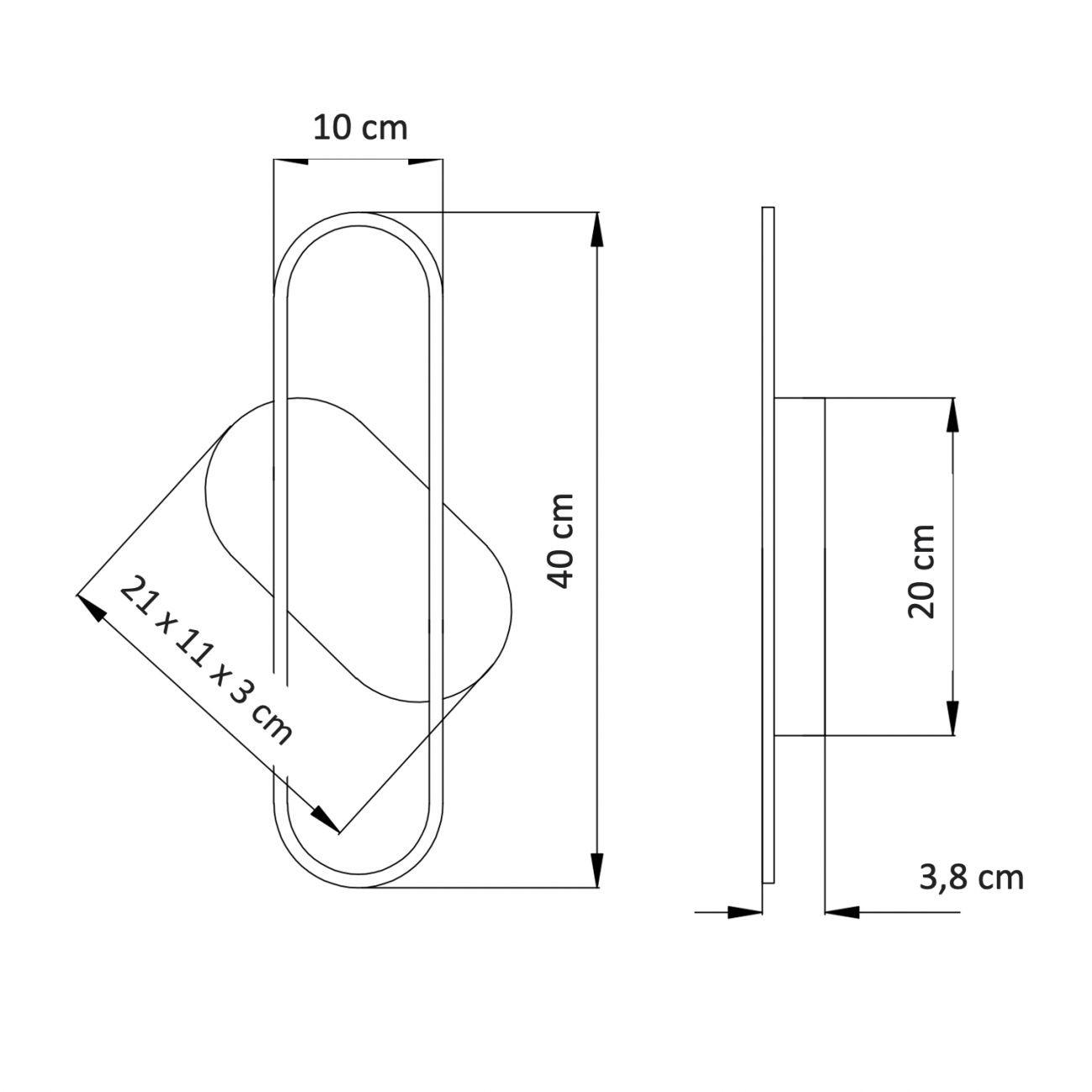 WANDLEUCHTE Evelia, Gold / Messing, 40cm - Goldfarben, Metall (3/40/10cm) - KOSILUM