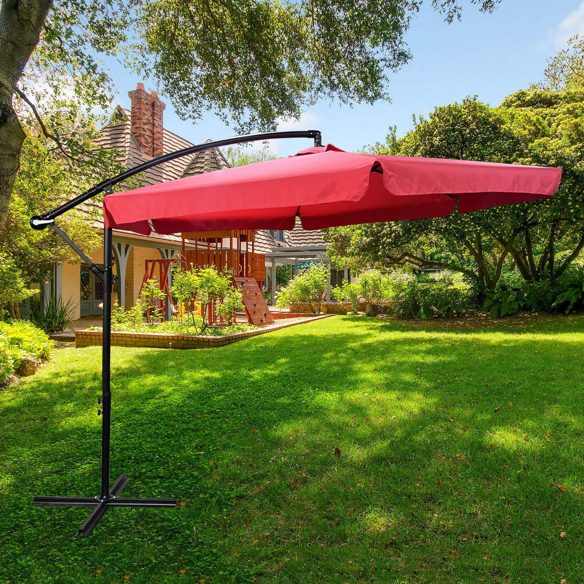 SONNENSCHRIM Rot 245/300 cm - Rot/Schwarz, Metall (300/300cm) - Akord