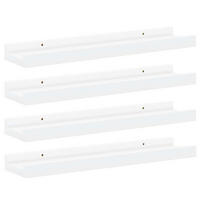 WANDREGALSET 4-teilig 40/9/3 cm aus MDF Weiß Max. Belastbarkeit 5 KG - Weiß, Holzwerkstoff (40/3/9cm) - vidaXL