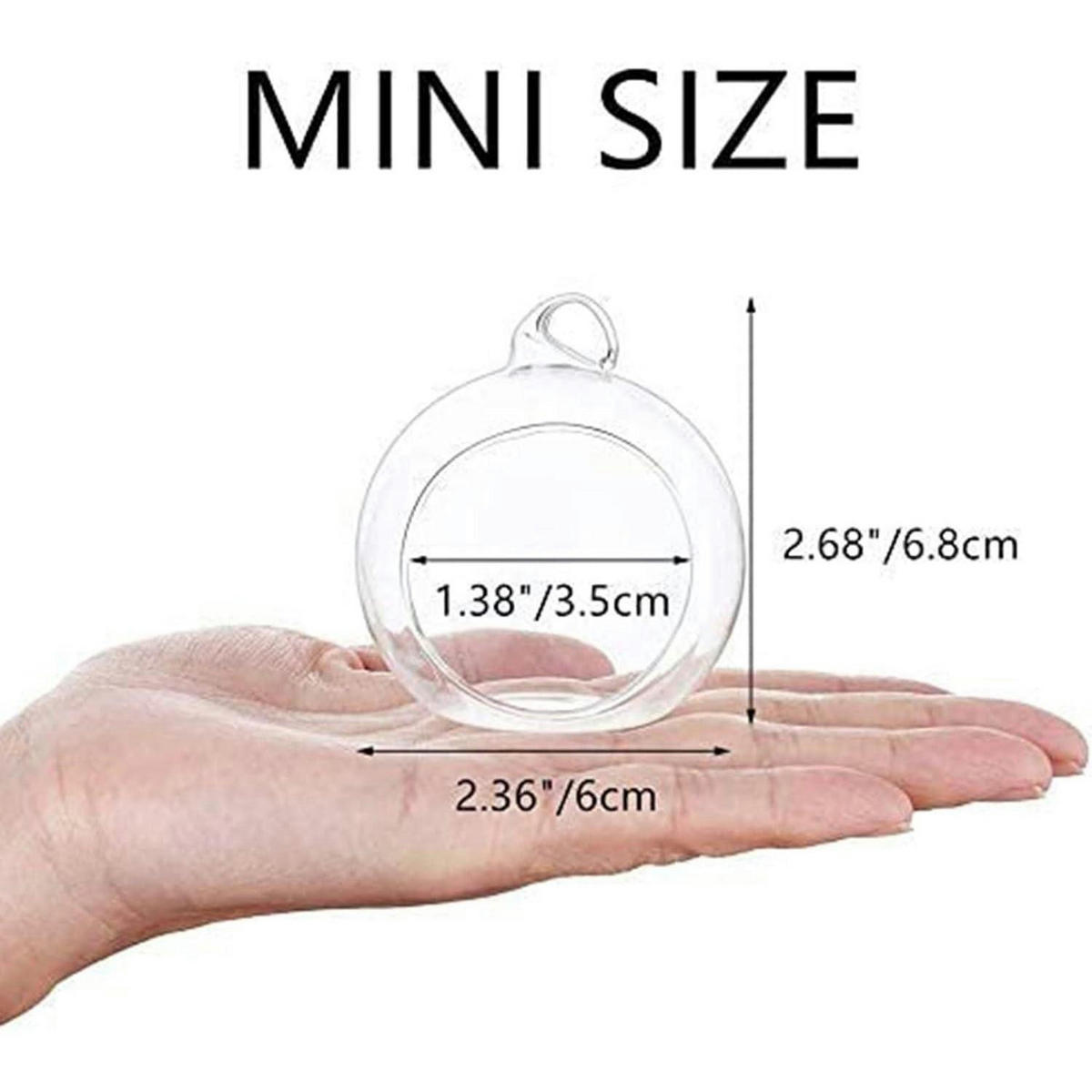 TEELICHTHALTER Glaskugel 12-teiliges Set 6 cm - Silberfarben, Glas (6.8cm)