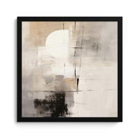 ZARÁMOVANÝ PLAGÁT Abstraktné - Umenie - Sivé 40x40 cm - svetlosivá, papier (40/40cm) - MuchoWow