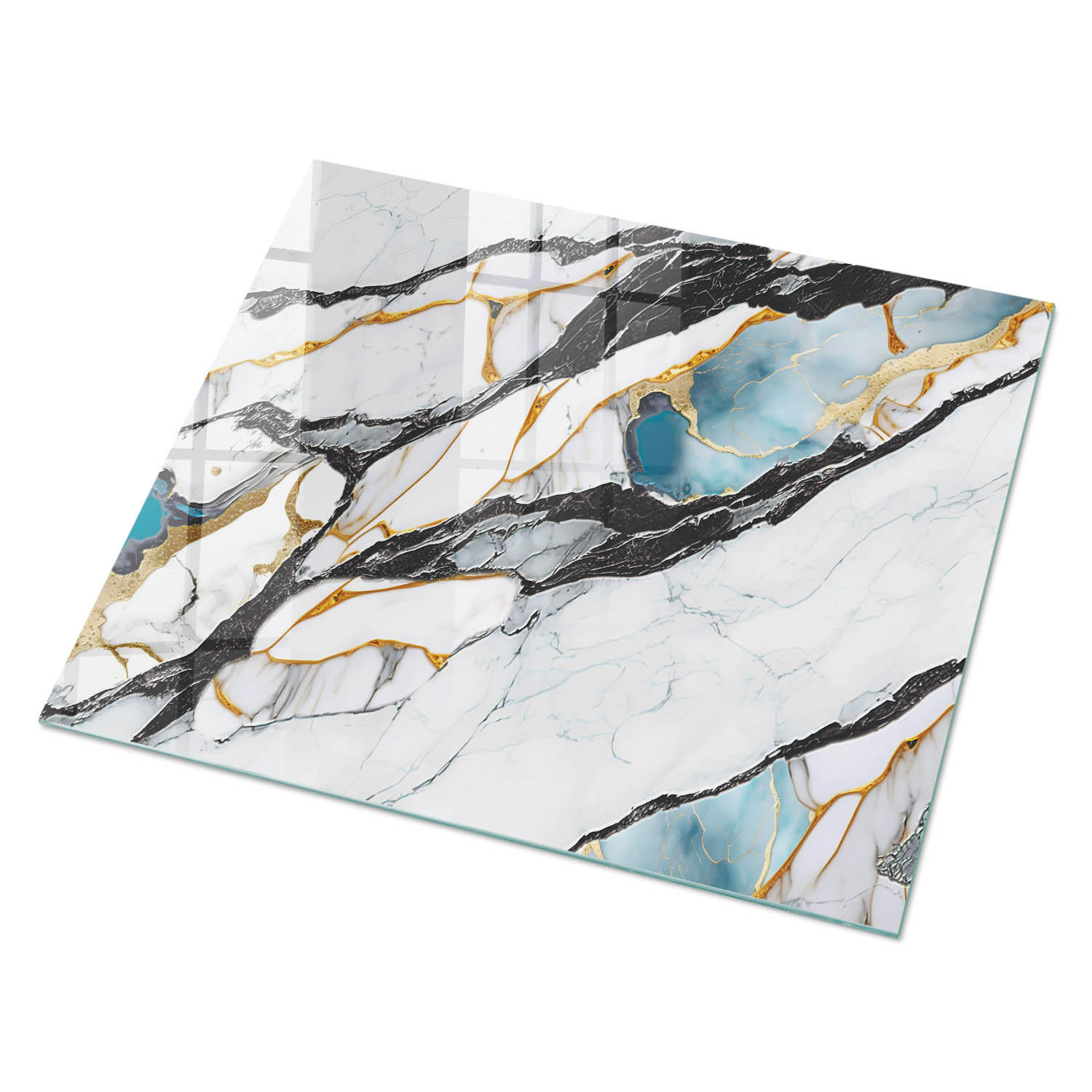 GLASPLATTE 80x60 cm – Luxuriöser Marmor - Braun, Glas (0.4/80/60cm) - ArtPrintCave