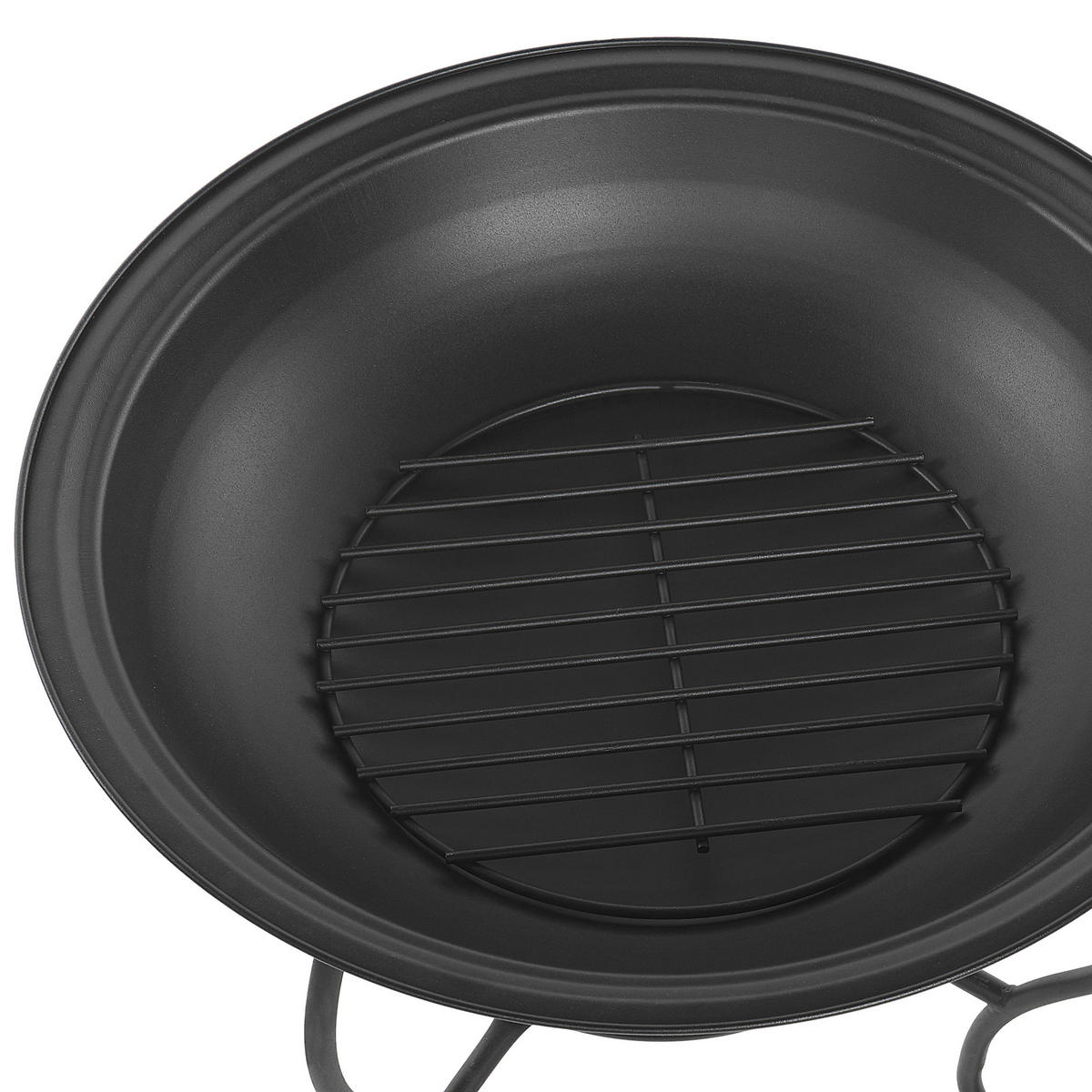 FEUERSTELLE Stahl schwarz rund mit Schutzhaube Negara - Schwarz, Metall (51/54/51cm)