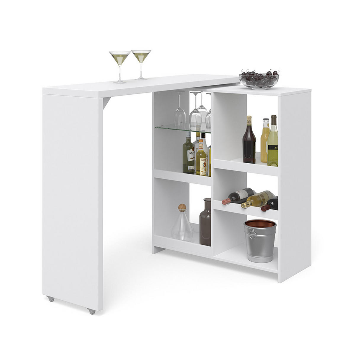 BARTISCH Vega Weiß 138 x 39 cm - Weiß, Holzwerkstoff (138/110.4/39cm) - Vicco