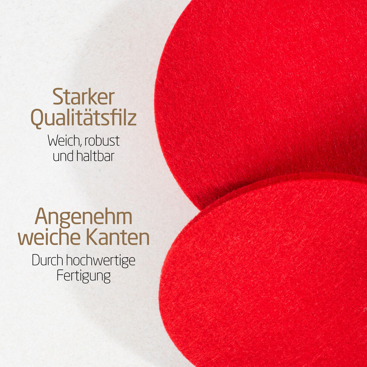 GLASUNTERSETZER mit Lederlabel 10er-Set - Rot, Textil (10/10cm) - Miqio Design