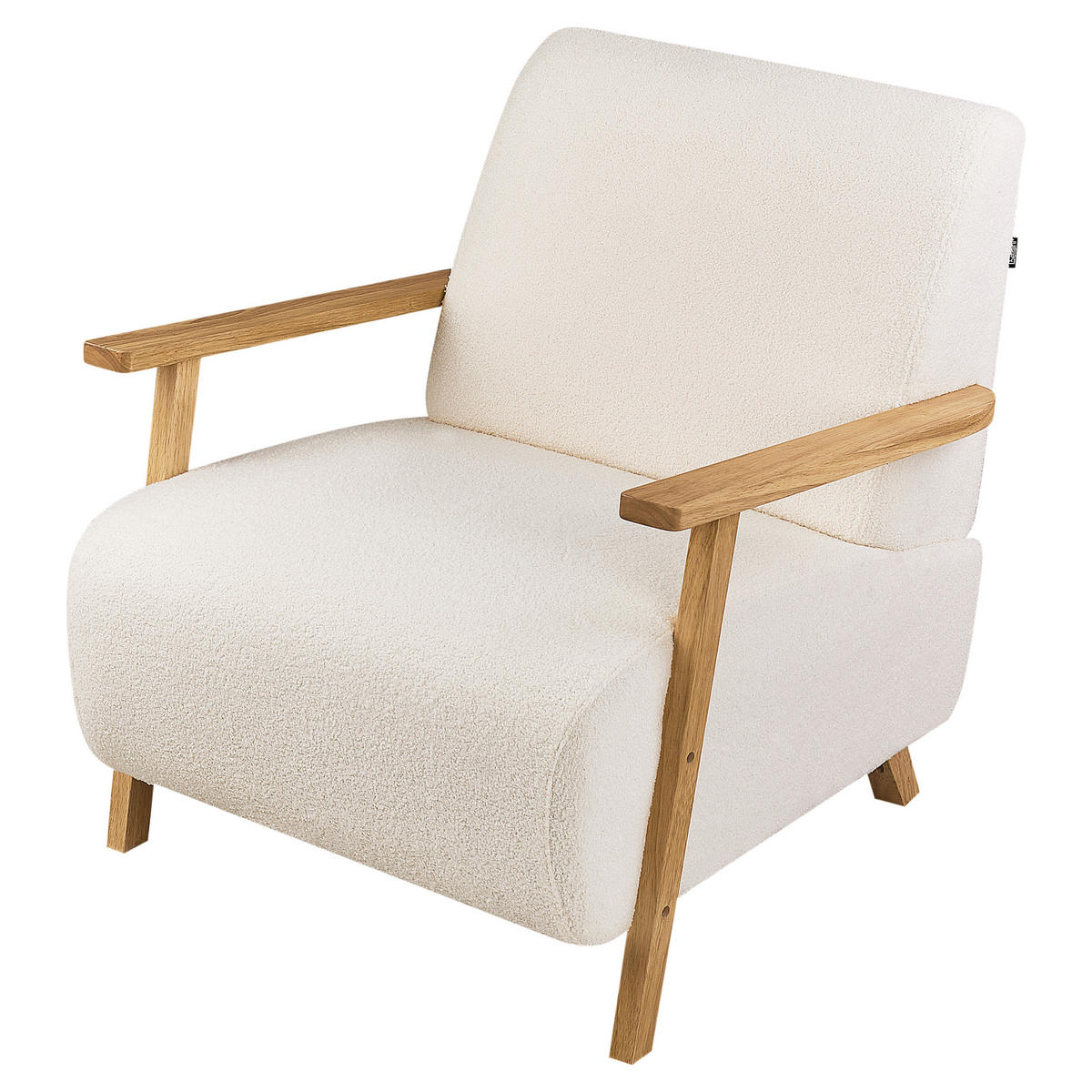 SESSEL Bouclé Hellbeige Lesja - Hellbraun/Beige, Textil (77/79/90cm) - Beliani