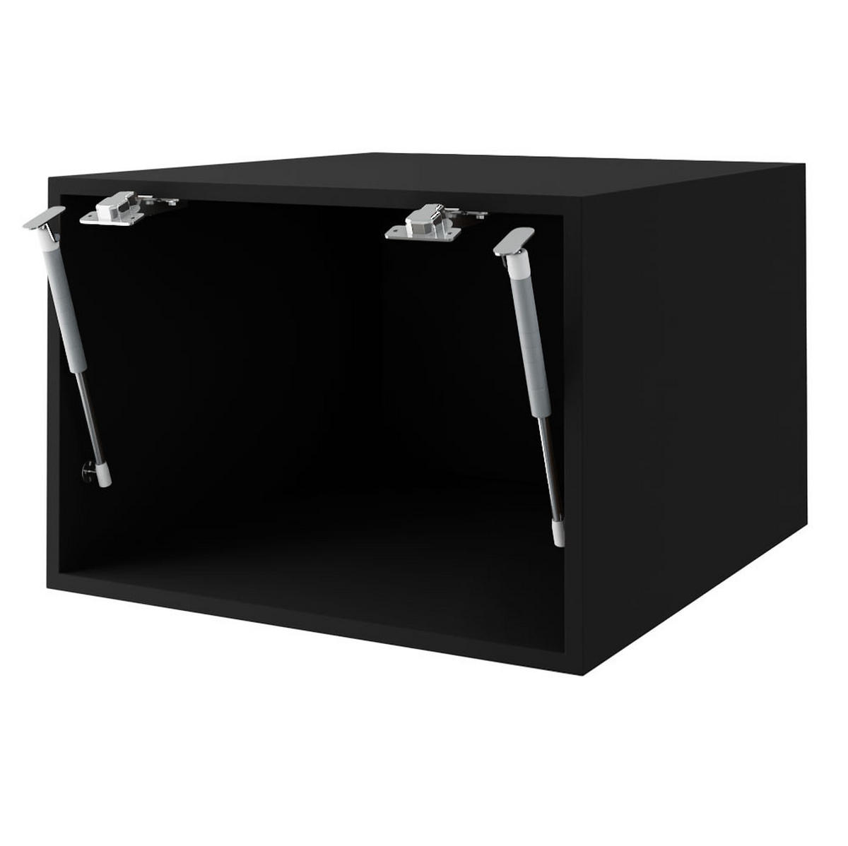 AUFSATZSCHRANK Essen W6B/40 Graphit Hochglanz / Schwarz Matt 40 / 59 / 36cm - Schwarz/Graphitfarben, Holz/Holzwerkstoff (40/59/36cm) - Feldmann-Wohnen