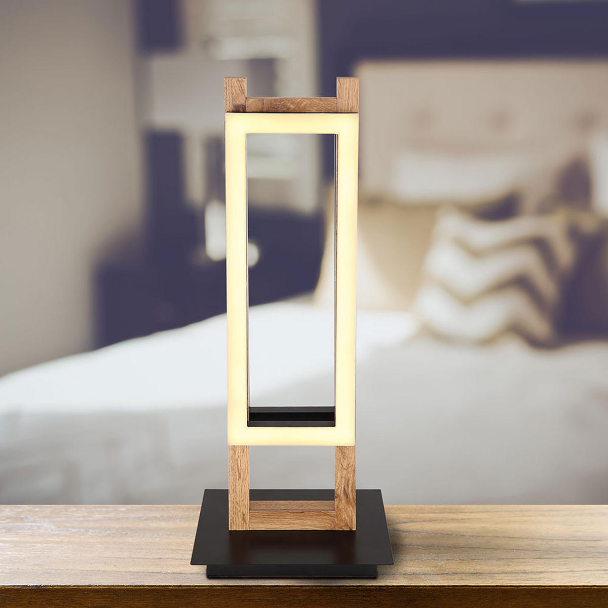 LED TISCHLEUCHTE Illa Holzoptik Braun - Braun, Kunststoff (20/15/50cm) - Globo Lighting