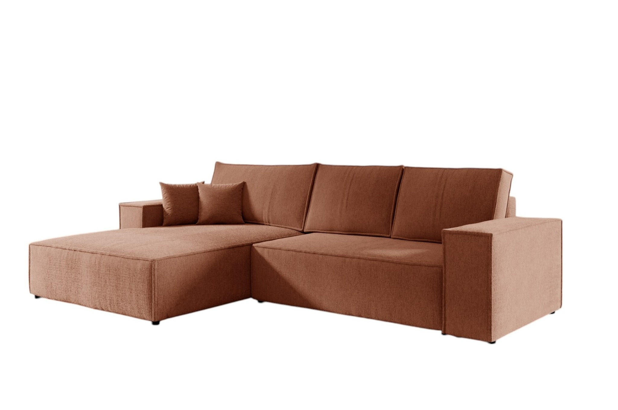 ECKSOFA Levio - Altrosa, Holzwerkstoff/Textil (294/185cm) - Fun Möbel