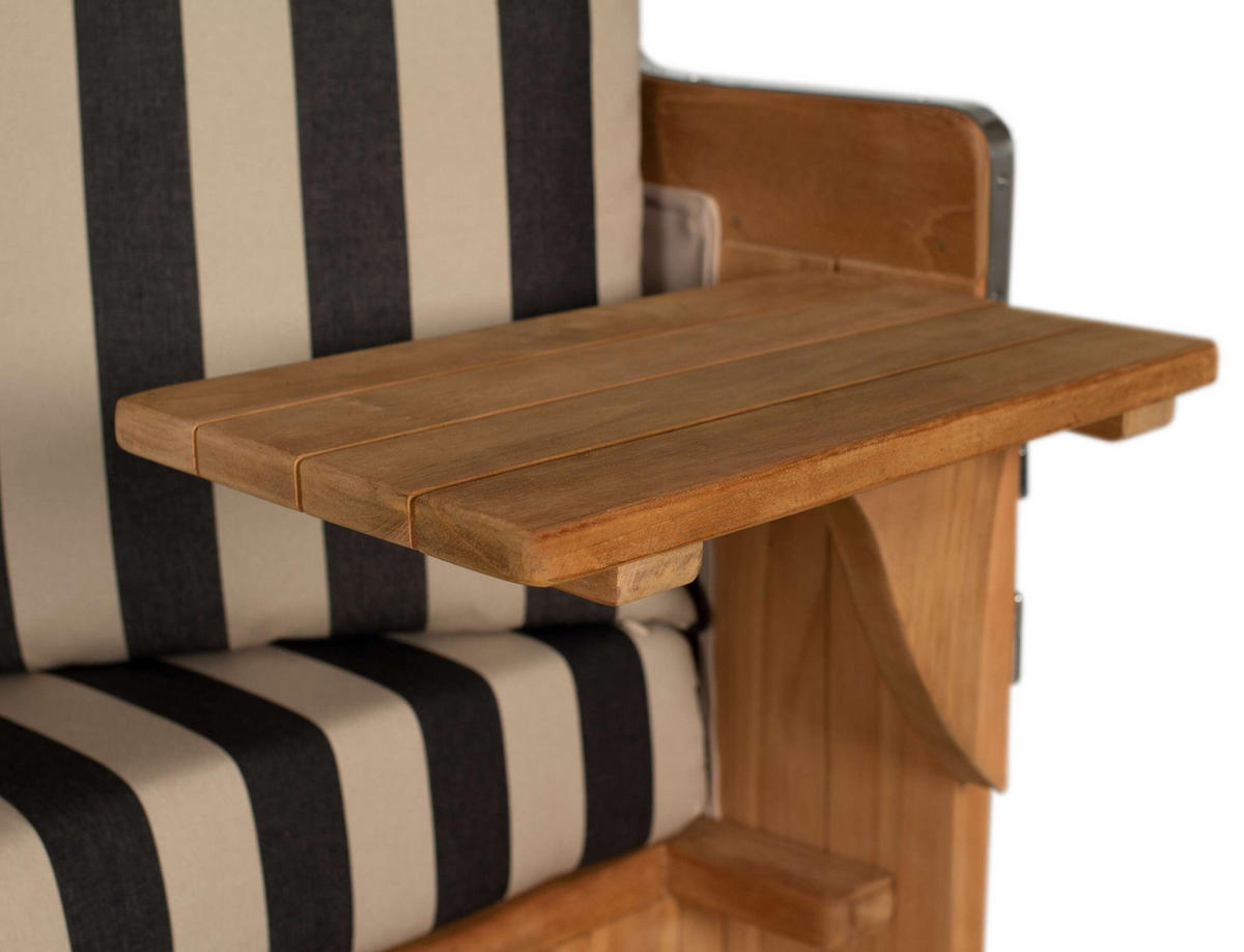 STRANDKORB XXL Düne Grande Teak Banana - Braun/Grau, Metall (142/170/95cm) - Mr. Deko