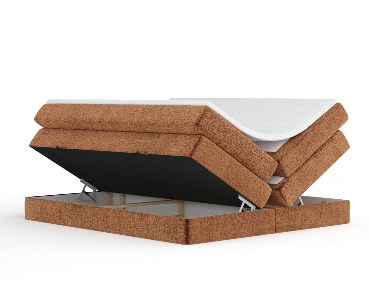 BOXSPRINGBETT Juniper Kupferfarbe 200/200 cm - Schwarz/Kupferfarben, Holz/Holzwerkstoff (200/200cm) - Maison de Reve