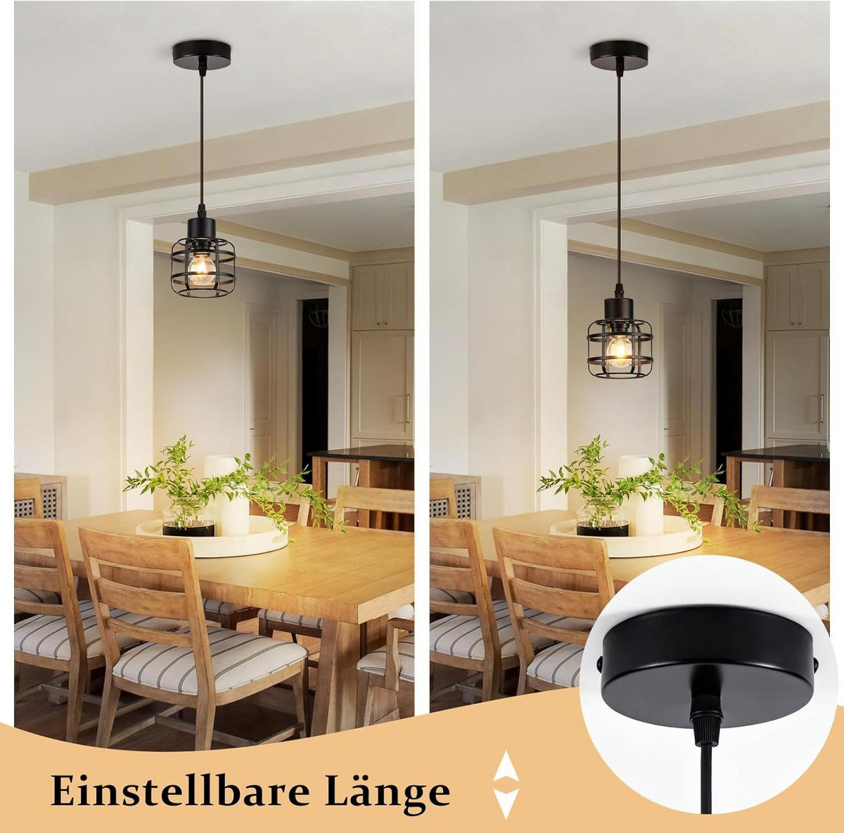 PENDELLEUCHTE ATTENDORN Ⅲ 10/10/140 cm - Schwarz, Metall (10/10/140cm) - Nettlife