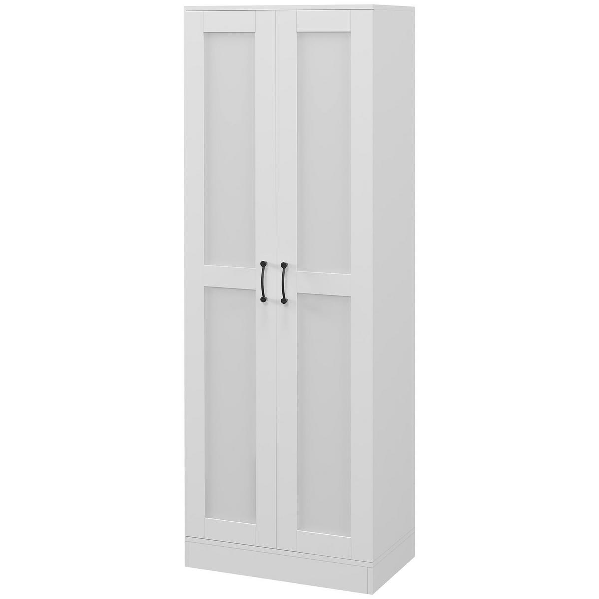HIGHBOARD DE-11074 2 Türen & 5 Böden (3 verstellbar) Weiß - Weiß, Holzwerkstoff (36.5/175/60cm) - ComfortXL
