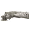 ECKSOFA MADELINE Granit Cord - Greige/Schwarz, Kunststoff/Textil (325/224cm) - KAWOLA