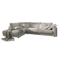 ECKSOFA MADELINE Granit Cord - Greige/Schwarz, Kunststoff/Textil (325/224cm) - KAWOLA