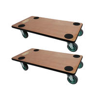 TRANSPORTROLLER mit 4 Rollen 11,5x30x60 cm Traglast 200kg Sperrholzplatte Braun 2 Stück - Braun, Holzwerkstoff (60/30/11.5cm) - PROREGAL