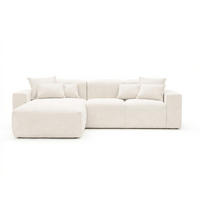 ECKSOFA Leni Creme Links - Creme, Holz/Textil (265/180cm) - Graingold